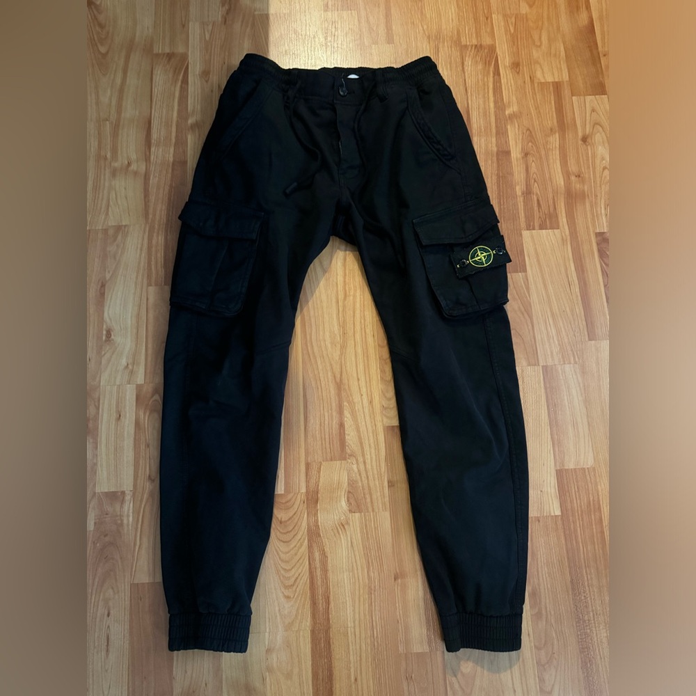 Stone Island Black Cargo Pants (Size Small)